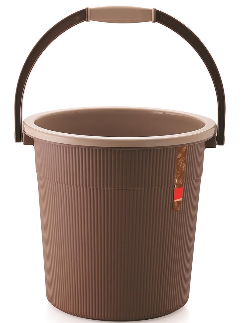 Liza Liza Newton 11Piece Complete Bathroom Essential Set for Home, Kitchen & Bathroom Includes 20L Bucket, 18 L Tub, Big Stool, Dustbin, and More (Pack of 11) Dark Brown - Image 3