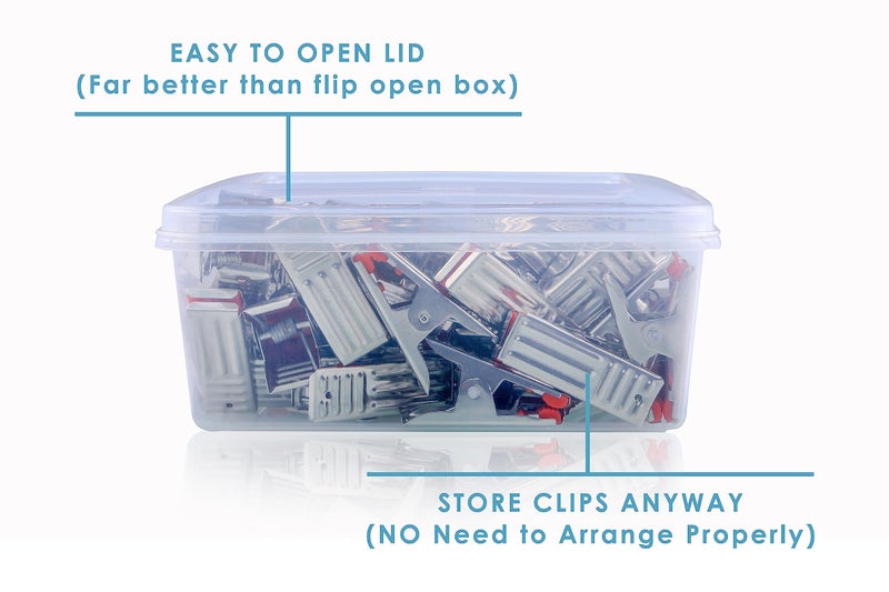WEWEL®Premium Cloth Clips for Drying Clothes - Multipurpose Clothes Pins for Indoor and Outdoor Use - Strong and Durable Clips for Clothes Drying(Delux Clip)(with Delux Storage Box)(48)(Jumbo) - Image 3