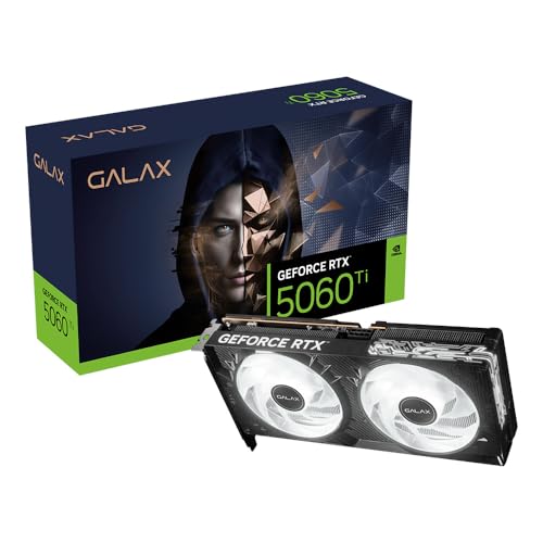 Galax GeForce RTX 5060 Ti 1-Click OC 8GB GDDR7 GPU | DLSS 4, Ray Tracing, PCIe 5.0 | 8K Ultra HD | Dual 92mm Fan | 128-bit, 28Gbps | HDMI 2.1b & DP 2.1b | Overclockable Gaming Graphics Card – Black - Image 1