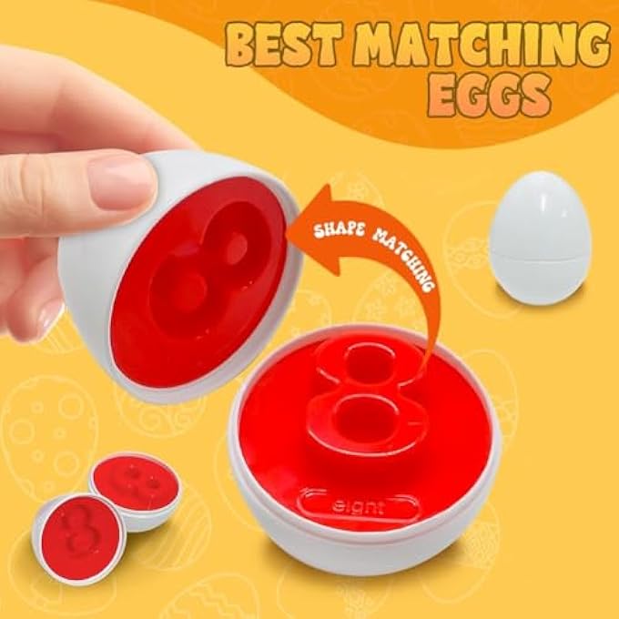EGGS MATCHING SORTING & STACKING TOYS, 24 PCS EGGS AND HEN STORAGE WITH COLOR & SHAPE RECOGINITION SORTER PUZZLE CARDS EDUCATIONAL BIRTHDAY GIFTS FOR TODDLERS GIRLS BOYS - Image 4