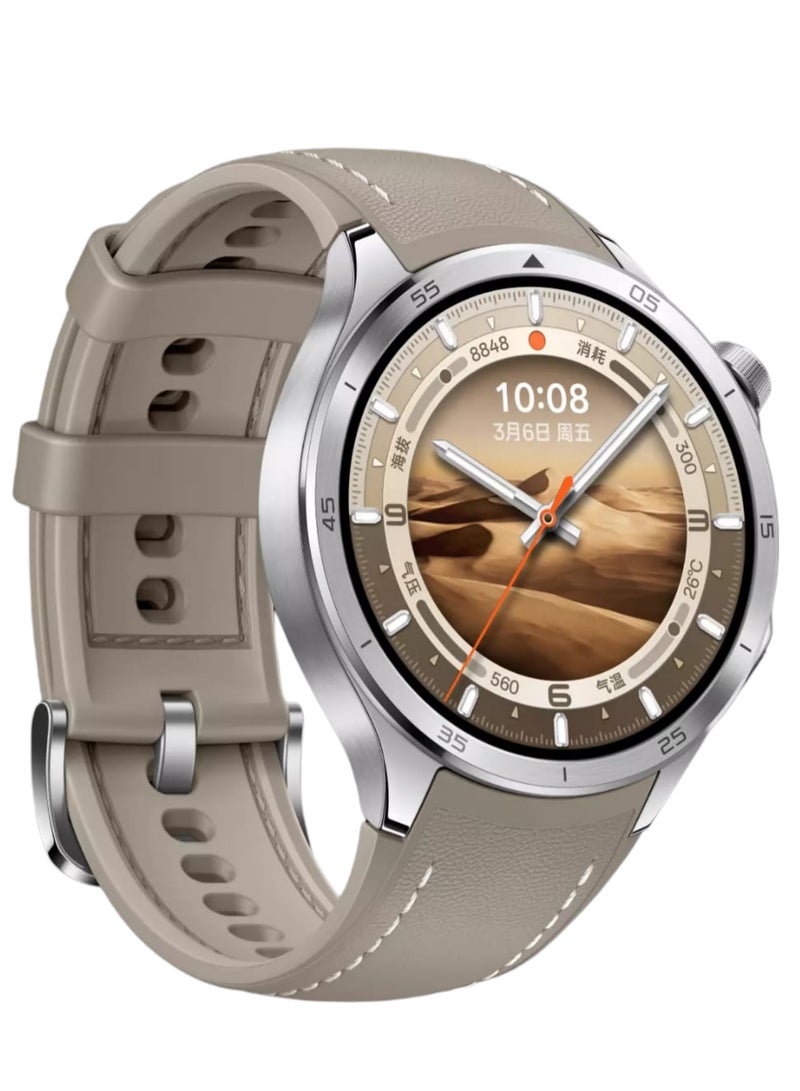 OPPO 648 mAh OPPO Watch X2 Full Smart Flagship Smartwatch | 1.5" AMOLED Display | Titanium Alloy Case | 631mAh Battery | ECG, Blood Oxygen, and Blood Pressure Monitoring | Dual-Frequency GPS | eSIM Support | Desert Silver Moon Chinese Version Desert Silver Moon - Image 2