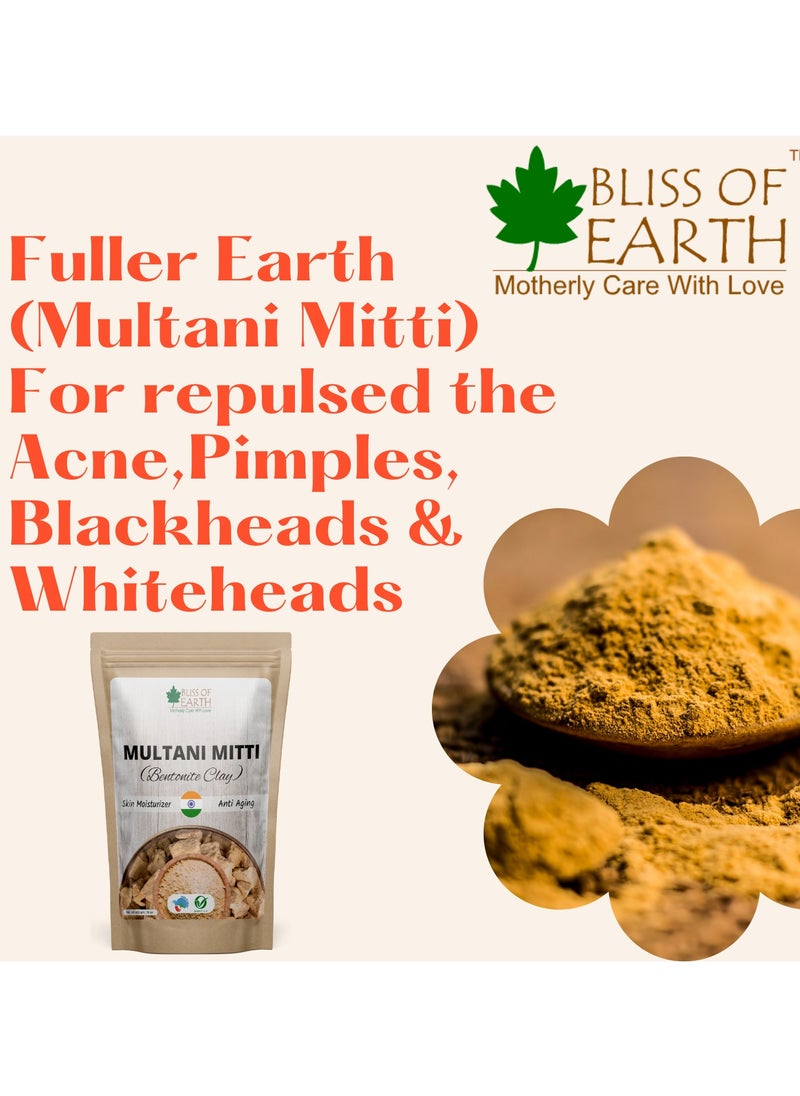 BLISS OF EARTH Bliss of EARTH 100 Pure Multani Mitti Powder Fuller's Earth Powder Great For Hair Face Skin 453gm  - Image 3