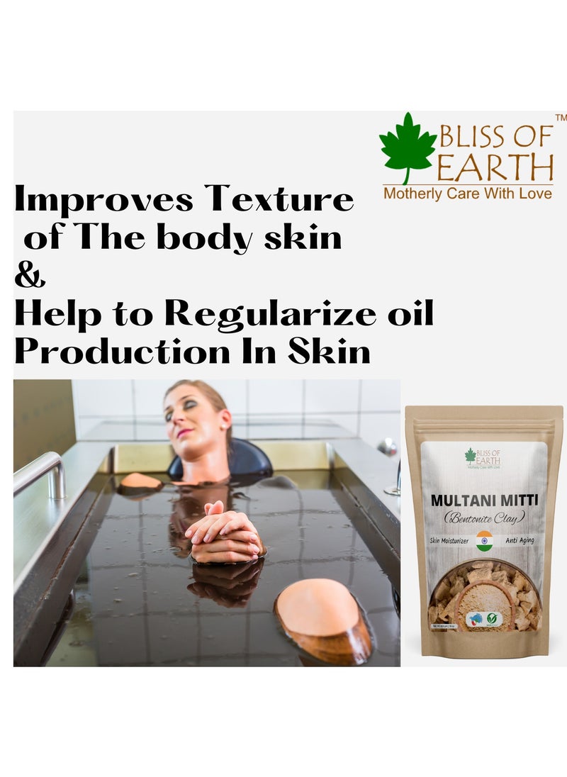 BLISS OF EARTH Bliss of EARTH 100 Pure Multani Mitti Powder Fuller's Earth Powder Great For Hair Face Skin 453gm  - Image 4