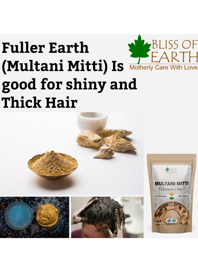BLISS OF EARTH Bliss of EARTH 100 Pure Multani Mitti Powder Fuller's Earth Powder Great For Hair Face Skin 453gm  - Image 2