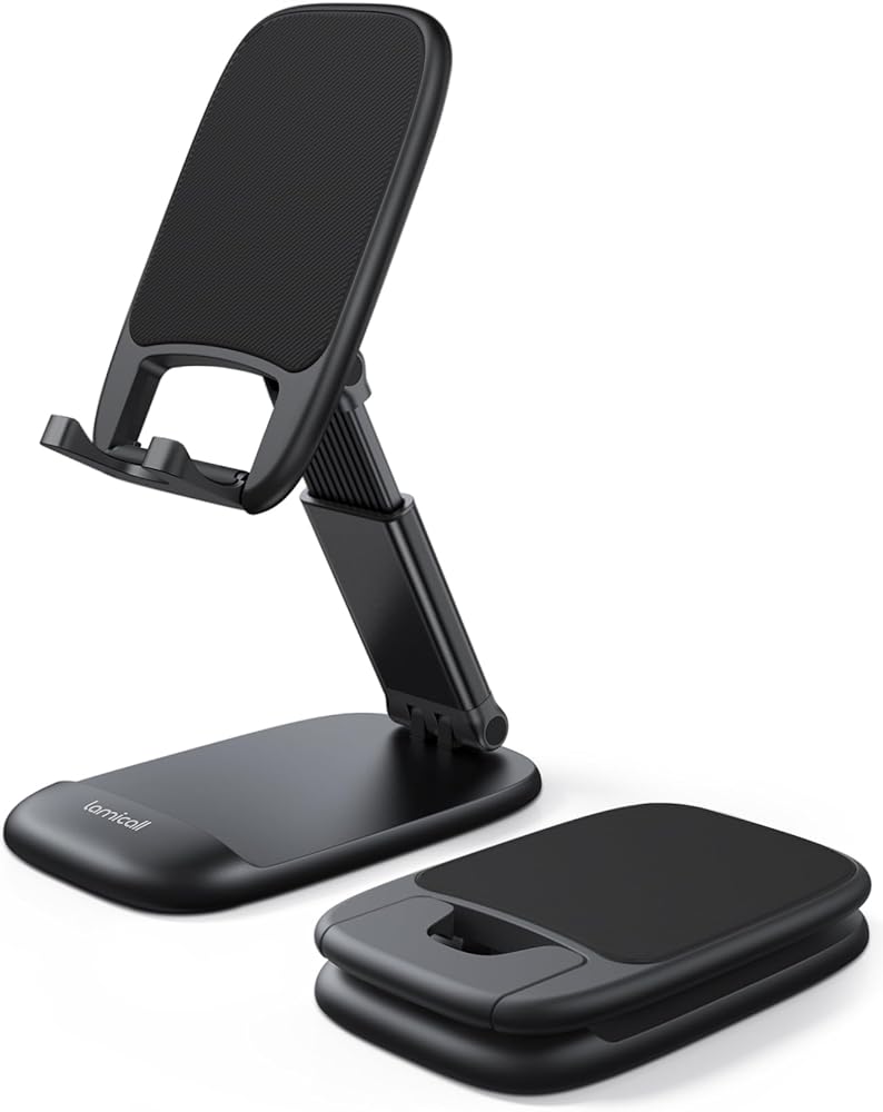 Lamicall Cell Phone Stand for Desk, Height Angle Adjustable Phone Holder - Image 1