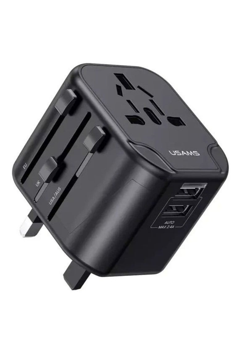 Usams Usams US-CC173 T55 12W Dual USB Universal Travel Charger  - Image 1