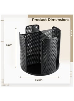Arabest Versatile Cup and Lid Organizer, 360°Rotating Coffee Cup Dispenser with 4 Compartments, Multifunctional Cup Storage Rack, Durable Paper Cup Holder for Home, Office, Bar, Coffee Shop,Black  - Image 4