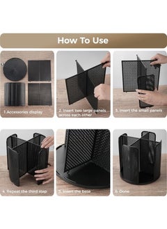 Arabest Versatile Cup and Lid Organizer, 360°Rotating Coffee Cup Dispenser with 4 Compartments, Multifunctional Cup Storage Rack, Durable Paper Cup Holder for Home, Office, Bar, Coffee Shop,Black  - Image 5