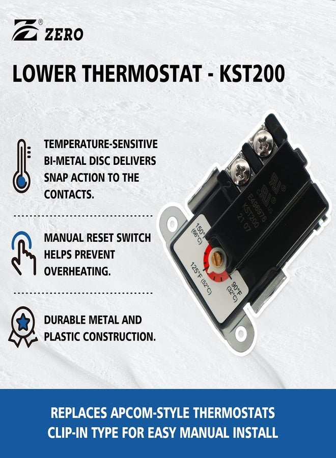 Z_جوده وثقه Zero KST200 Water Heater Thermostat,Lower Thermostat,UL Certification,Black - Image 2