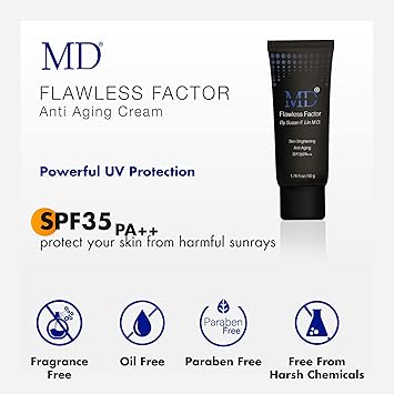 MD Flawless Factor BB Cream SPF Protection AntiAging Hydrating Brightening Lightweight Coverage for All Skin Types Moisturizing Formula with Sun Protection - Image 5