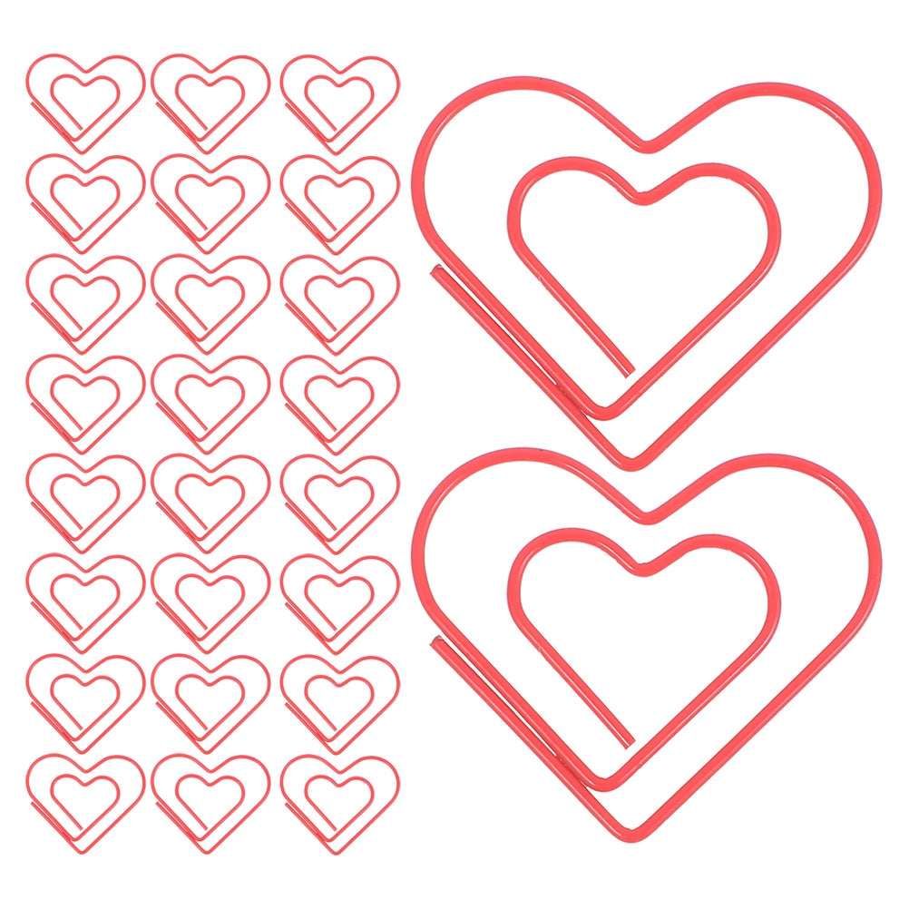 Diy Paper Razor Generic 100pcs Cute Paper Clips: Heart-Shaped Paper Clips - Cute Red ...
