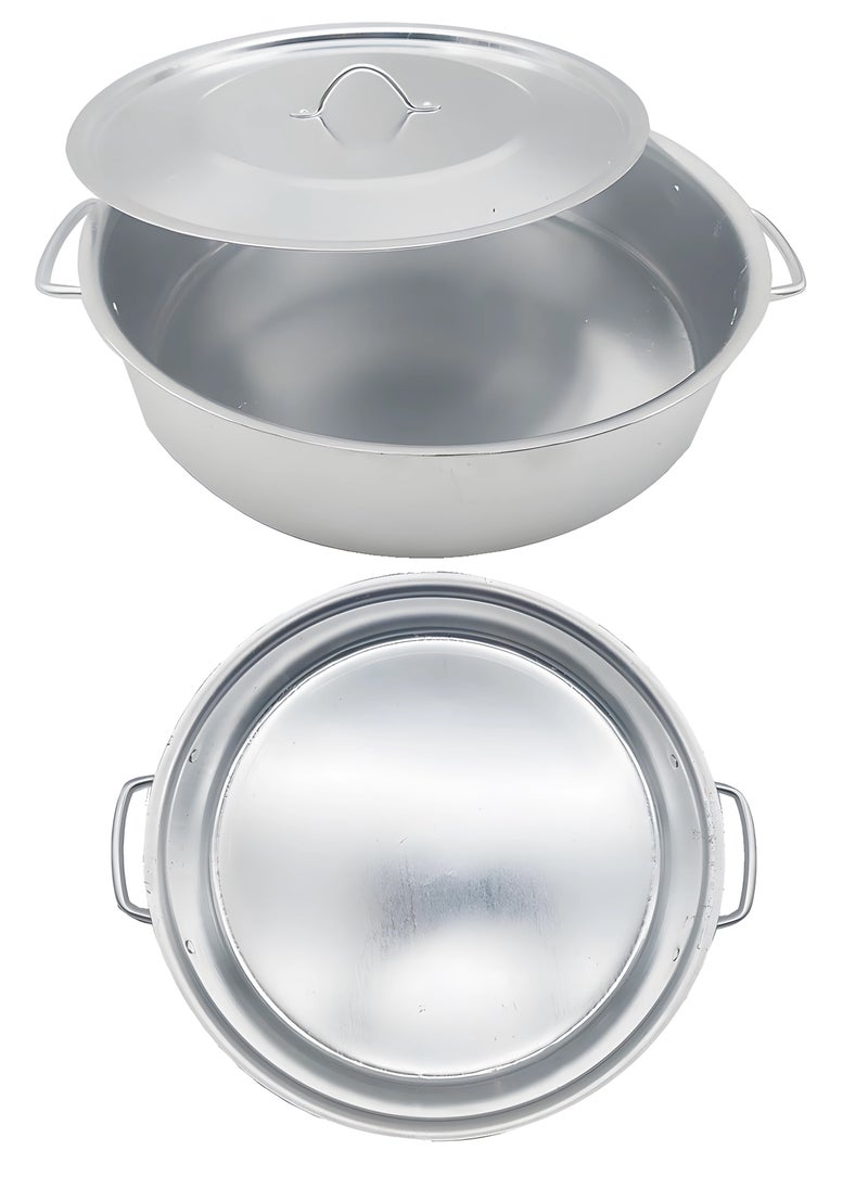 Generic A set of 4 pieces of aluminum Round oven trays with a lid  - Image 3