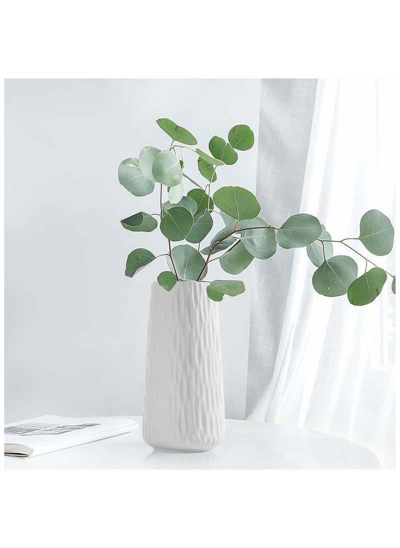 DELGREEN Ceramic Vase for Home Decor, White Flowers Vase, Modern Cylinder Vase for Centerpieces Entryway Shelf Living Room Table Decor  - Image 3