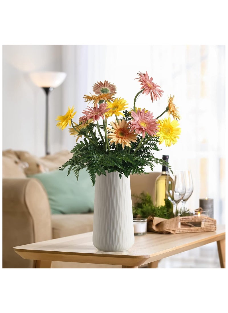 DELGREEN Ceramic Vase for Home Decor, White Flowers Vase, Modern Cylinder Vase for Centerpieces Entryway Shelf Living Room Table Decor  - Image 5