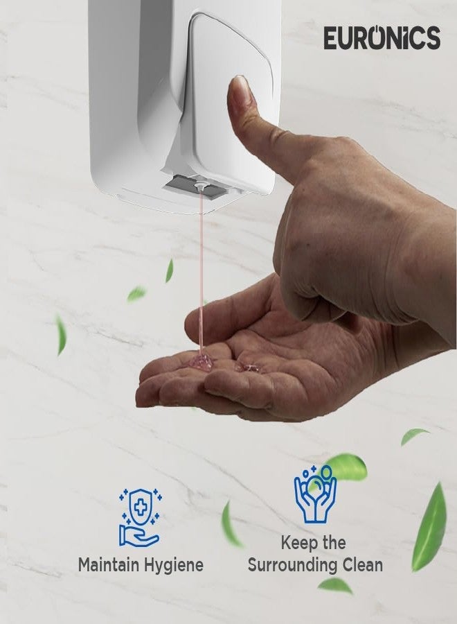Euronics 1000 Ml Manual Soap Dispenser for Bathroom & Offices | Wall Mounted Plastic Durable Hand Wash Soap Dispenser | White | ES43 - Image 4