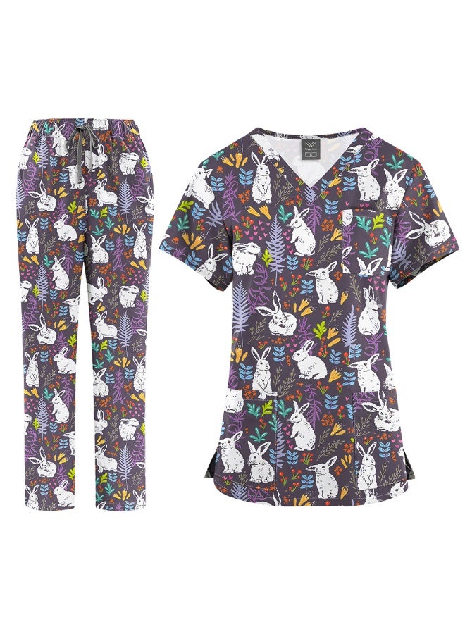 NIBEMINENT Clinical Work Clothes Women Nurse Scrubs Tops Pharmacy Working Pants Medical Doctor Surgical Nursing Uniforms - Image 1