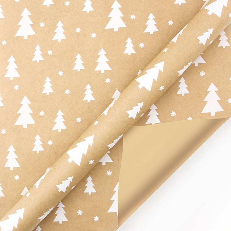 Exclusive 80G Kraft Paper Christmas Tree Snowflake Gift Wrapping Paper Diy Gift Eco-Friendly Material - Image 1