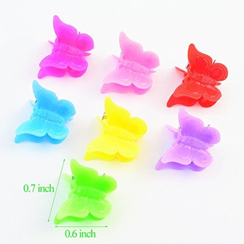Bantoye 100 Packs Assorted Color Butterfly Hair Clips, Bantoye Beautiful Mini Hair Accessories for Girls and Women, Random Color - Image 2