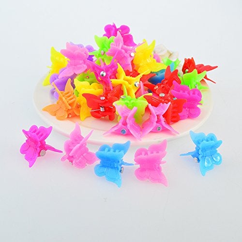 Bantoye 100 Packs Assorted Color Butterfly Hair Clips, Bantoye Beautiful Mini Hair Accessories for Girls and Women, Random Color - Image 5