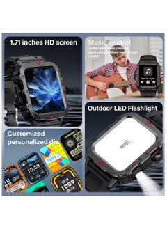 LAXAFE H11 Smart Watch for Men 1.96 Inches Outdoor Sports Smartwatch with Answer/Make Call,Fitness Watch,Blood Oxygen,Heart Rate and Sleep Monitor Compatible for Android Phones  - Image 2