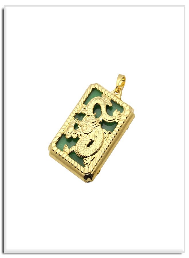 Xusamss Punk Jewelry Plated 18K Gold Dragon Dog Tag Pendant Necklace(Dragon) - Image 4