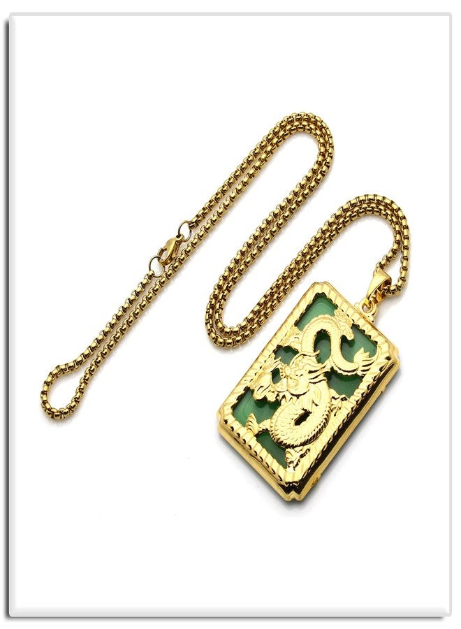 Xusamss Punk Jewelry Plated 18K Gold Dragon Dog Tag Pendant Necklace(Dragon) - Image 5