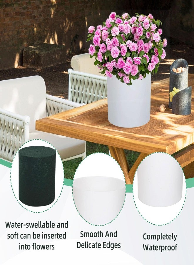 Kuabiz 6 Pcs Plastic Flower Boxes for Arrangements 5 x 5 Inch Cylinder Planter Box Floral Centerpiece Containers with Removable Foam Blocks for Wedding Home Garden Craft Decor - Image 3