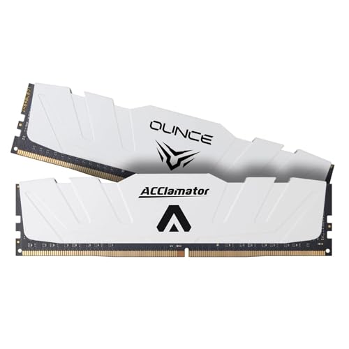 Acclamator DDR4 RAM 32GB (2x16GB) 3200MHz PC4-25600 XMP CL18 1.35V 288-pin Desktop PC Memory Module with Heatsink White Suitable for Gaming and Office Work - Image 1