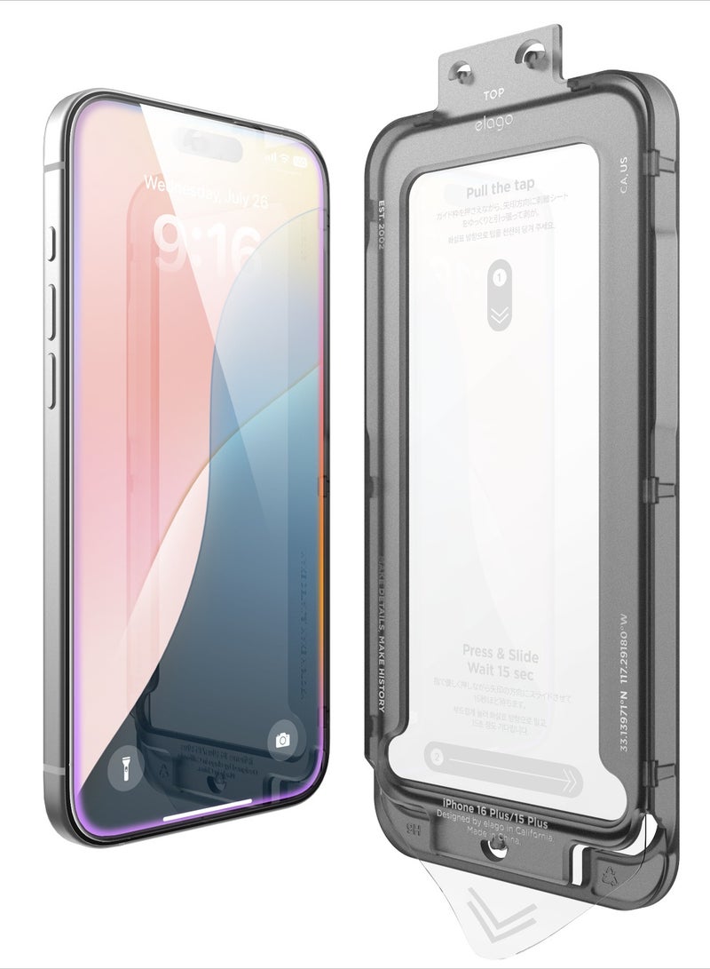 Elago Tempered Glass for iPhone 16 Plus (2024) Screen Protector - [1 PACK] with Easy Installation Tray