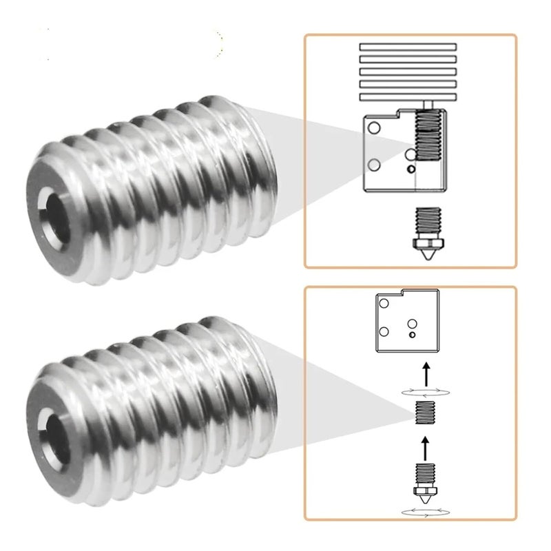 قطعتان محول فوهة CHT عالي التدفق، موصل نحاسي للطابعة ثلاثية الأبعاد من فولكانو إلى V6 هوت إند إكسترودر - Image 3