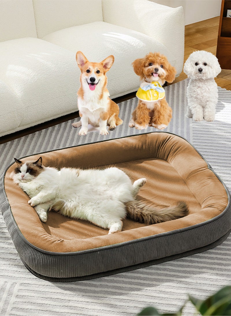 أوربازار سرير كبير للكلاب، مرتبة سرير فائقة النعومة، بطانيات قابلة للغسل، 58× 47 سم، سرير مستطيل الشكل من الفرو الصناعي الناعم، دافئ ذاتيًا ومسامي، مناسب لجميع المواسم، مانع للانزلاق. - Image 5
