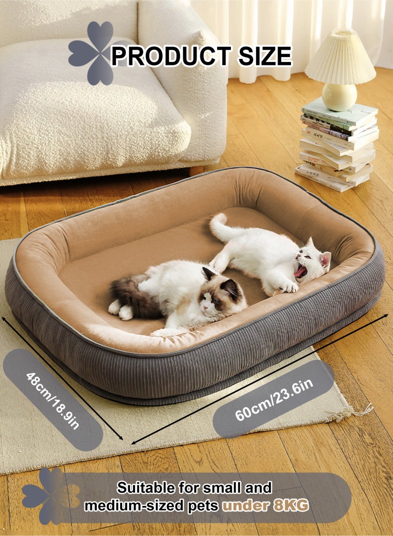 أوربازار سرير كبير للكلاب، مرتبة سرير فائقة النعومة، بطانيات قابلة للغسل، 58× 47 سم، سرير مستطيل الشكل من الفرو الصناعي الناعم، دافئ ذاتيًا ومسامي، مناسب لجميع المواسم، مانع للانزلاق. - Image 2