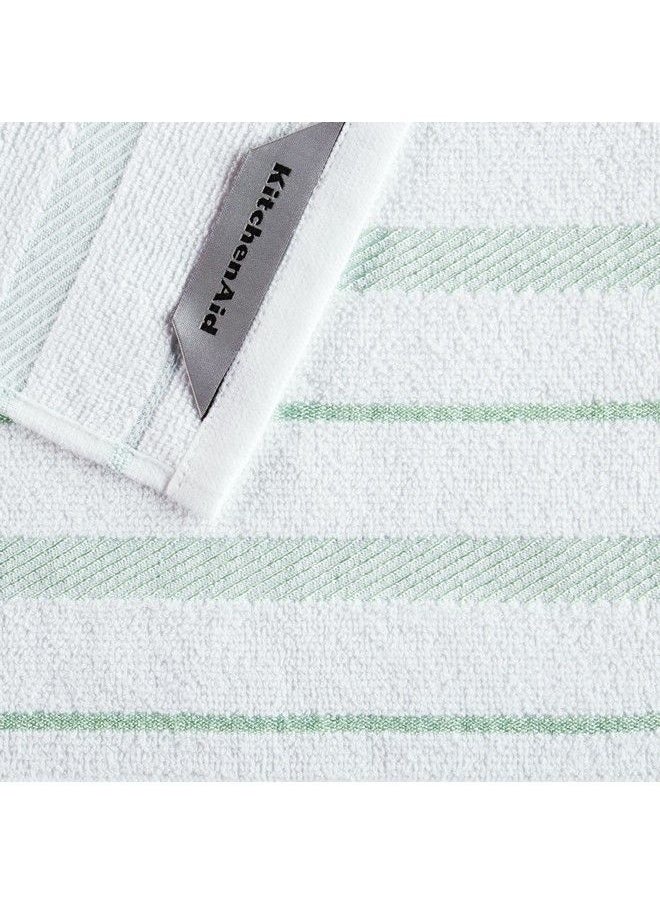 KitchenAid Albany Dishcloth 8 Pack Set Pistachio/White 12"X12"  - Image 5