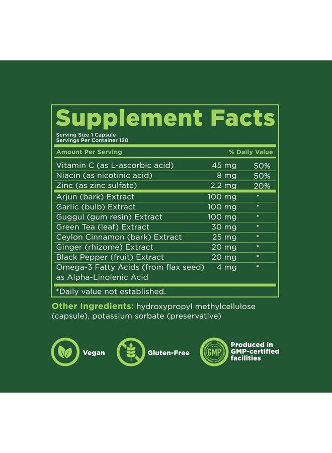 Kapiva مكمل دعم الكوليسترول للرجال من كابيفا مع الأرجونا والثوم والجوجول والأعشاب والفيتامينات الأخرى، يدعم مستويات الكوليسترول الطبيعية، 60 يومًا من الإمدادات، 120 كبسولة - Image 4