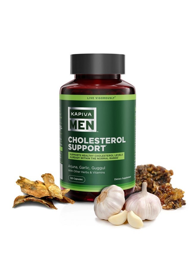 Kapiva مكمل دعم الكوليسترول للرجال من كابيفا مع الأرجونا والثوم والجوجول والأعشاب والفيتامينات الأخرى، يدعم مستويات الكوليسترول الطبيعية، 60 يومًا من الإمدادات، 120 كبسولة - Image 1