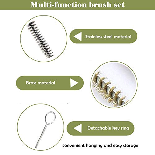 YXQ 12Pcs Tube Brush Kit Stainless Steel/Brass Round Wire Pipe Cleaner Long-Handle Metal Bristle Cleaning for Auto Parts, Bottles, 12 inch X 6mm/8mm/10mm/12mm/15mm/20mm - Image 5