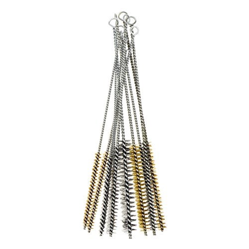 YXQ 12Pcs Tube Brush Kit Stainless Steel/Brass Round Wire Pipe Cleaner Long-Handle Metal Bristle Cleaning for Auto Parts, Bottles, 12 inch X 6mm/8mm/10mm/12mm/15mm/20mm - Image 4