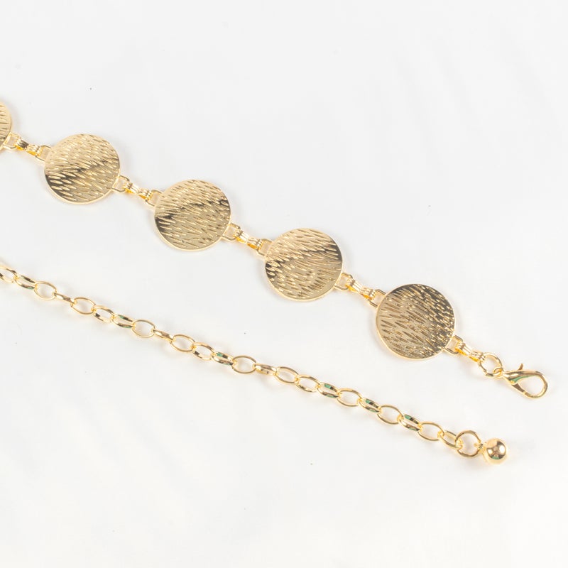 حزام وسط معدن ذهبي حريمي - Image 2