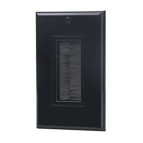 IBL-Single Gang Wall Plate with Brush Bristles (Black) - Image 5