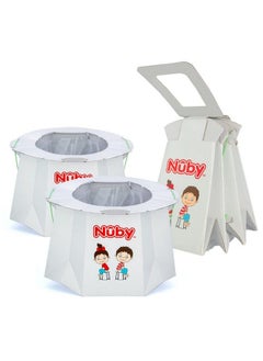 Nuby Disposable Travel Potty With Liner Foldable And Portable Potty; Toddler Potty Essential For Camp Trips & Car Rides Travel Potty For Toddler 2 Pack  - Image 2