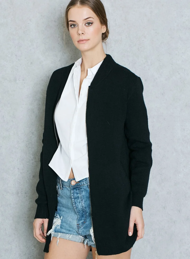 Ginger Embroidered Back Longline Cardigan