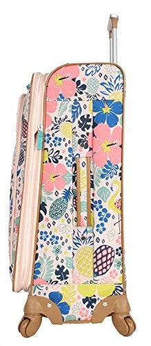 Lily Bloom Luggage 24" Expandable Design Pattern Suitcase With Spinner Wheels For Woman (24in, Trop Pineapple) - Image 2