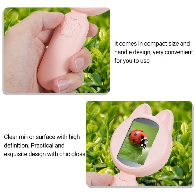 2-inch IPS Screen Children's Electronic Magnifying Glass Digital Magnifier with 8 LED Lights 4X Handheld Magnifiers Exploration Tool for Reading Coins Stamps Map - Image 4