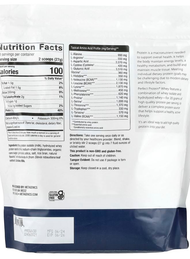 Metagenics Perfect Protein® Whey Natural Vanilla  1 lb 12.57 oz (810 g) - Image 2