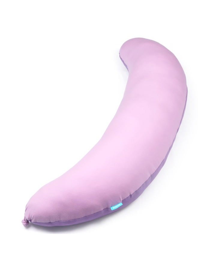 BYRIVER 43" Pink Purple Cute Body Pillow for Side Sleeping Women Girl, C Shaped Pregnancy Pillow for Neck Shoulder Hip Pain Relief, Pillow Between Knee Leg, Gifts for Mom (Zi-XL) - Image 1