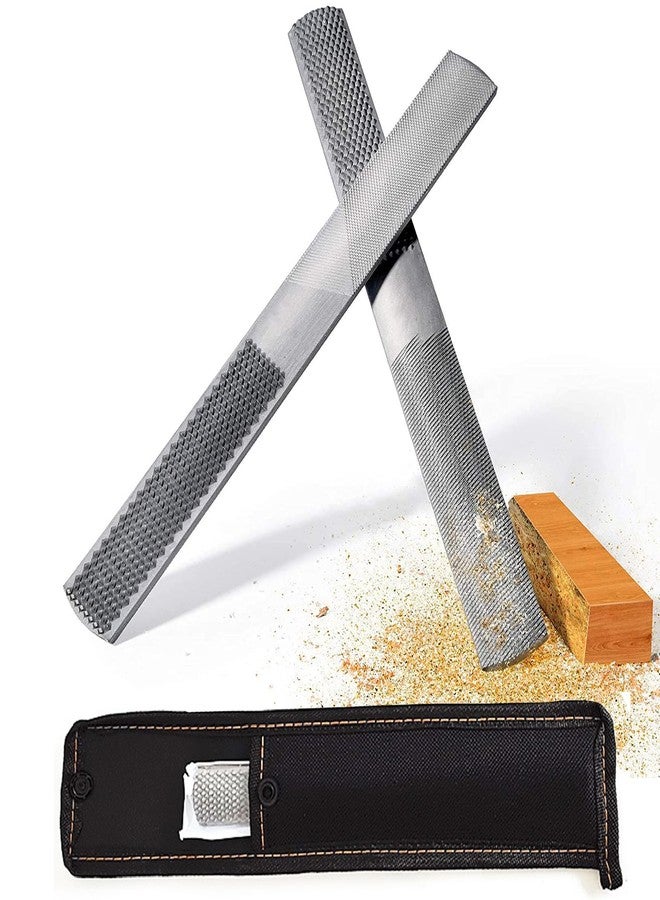 Jubobu Wood Rasp,4 Way Hand File and Round Rasp,Half Round Flat & Needle Files Wood Rasp,Durable Carbon Steel Files,Perfect for Sharping Wood and Soft Metal Tools(Pack of 1) - Image 1