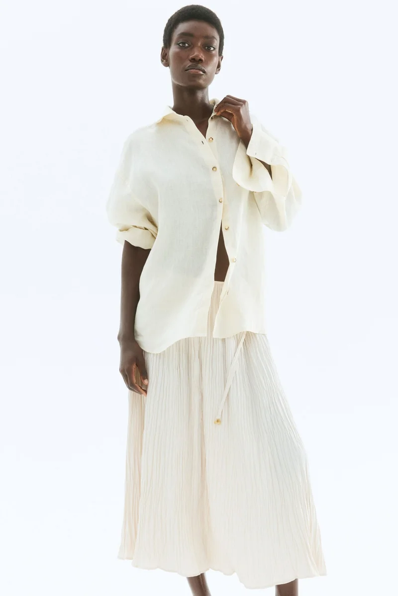 H&M Crinkled twill skirt