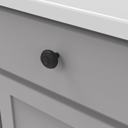 Hickory Hardware 1 Pack Solid Core Kitchen Cabinet Knobs, Luxury Cabinet and Dresser Knobs, Handle Pulls for Doors & Drawers, 1-1/2 Inch, Black Iron, Refined Rustic Collection - Image 4