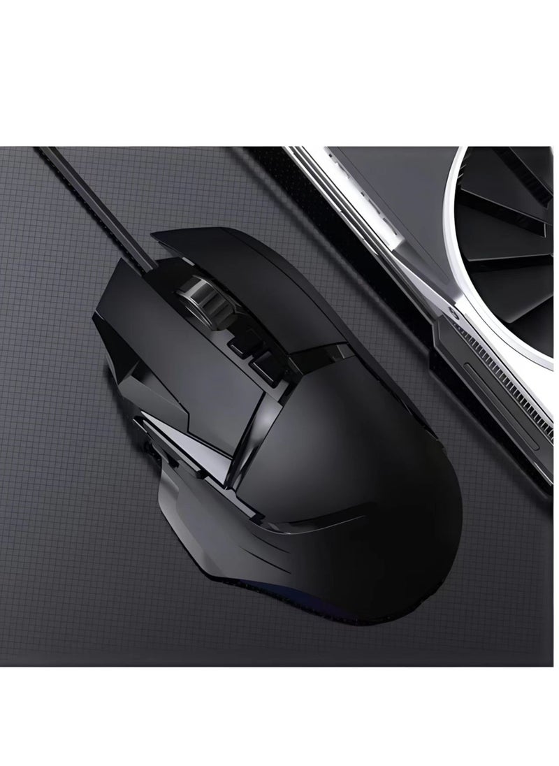 GK502pro ماوس ألعاب عالي الأداء، 7200 نقطة لكل بوصة، عمر بطارية طويل، أسود