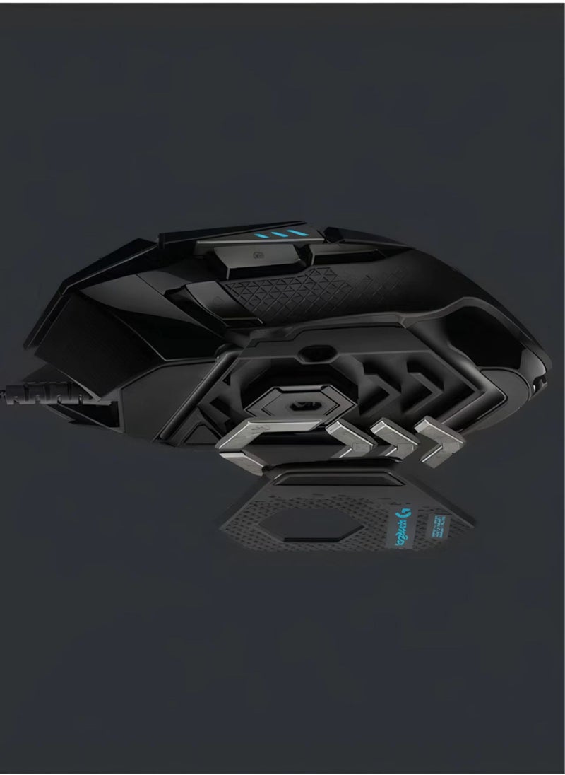 GK502pro ماوس ألعاب عالي الأداء، 7200 نقطة لكل بوصة، عمر بطارية طويل، أسود